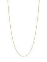 Solid 14K Gold Round Cable Chain Necklace