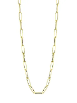 14K Yellow Gold Paper Clip Chain Necklace