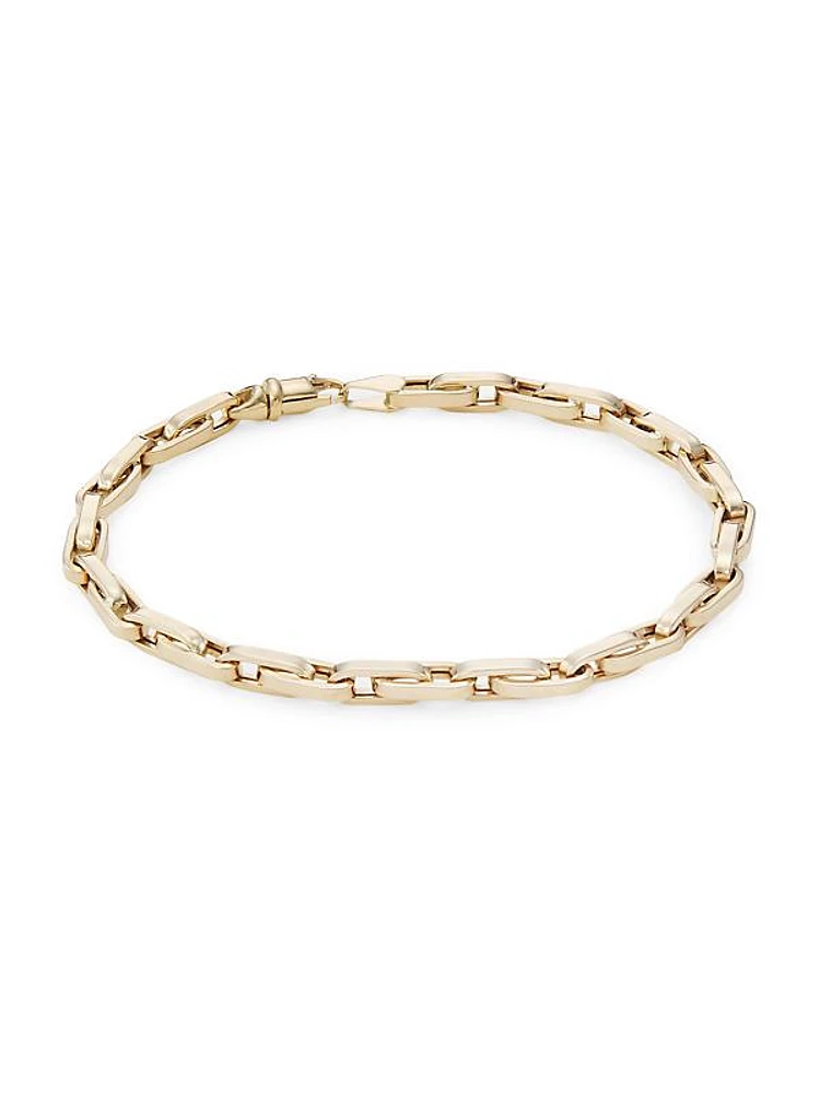 14K Gold Paper Clip Chain Bracelet