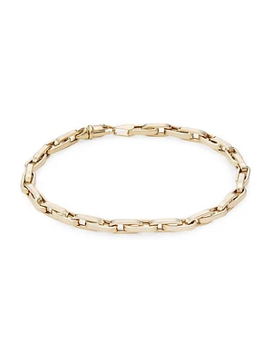 14K Gold Paper Clip Chain Bracelet