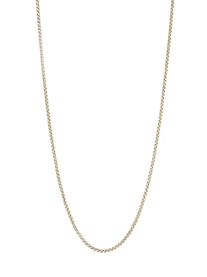 14K Yellow Gold Box Chain Necklace/1.6MM