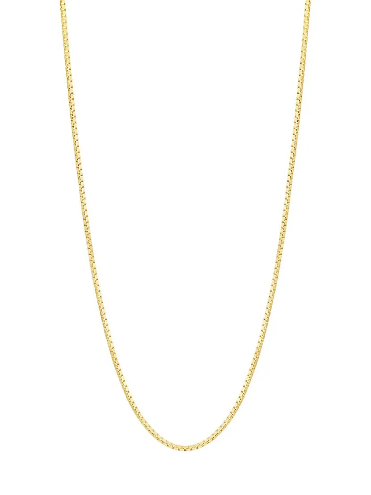 Solid 14K Gold Box Chain Necklace