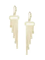 Solid 14K Gold Herringbone Chain Drop Earrings