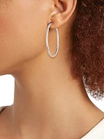 14K White Gold Hoop Earrings