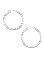 14K White Gold Hoop Earrings