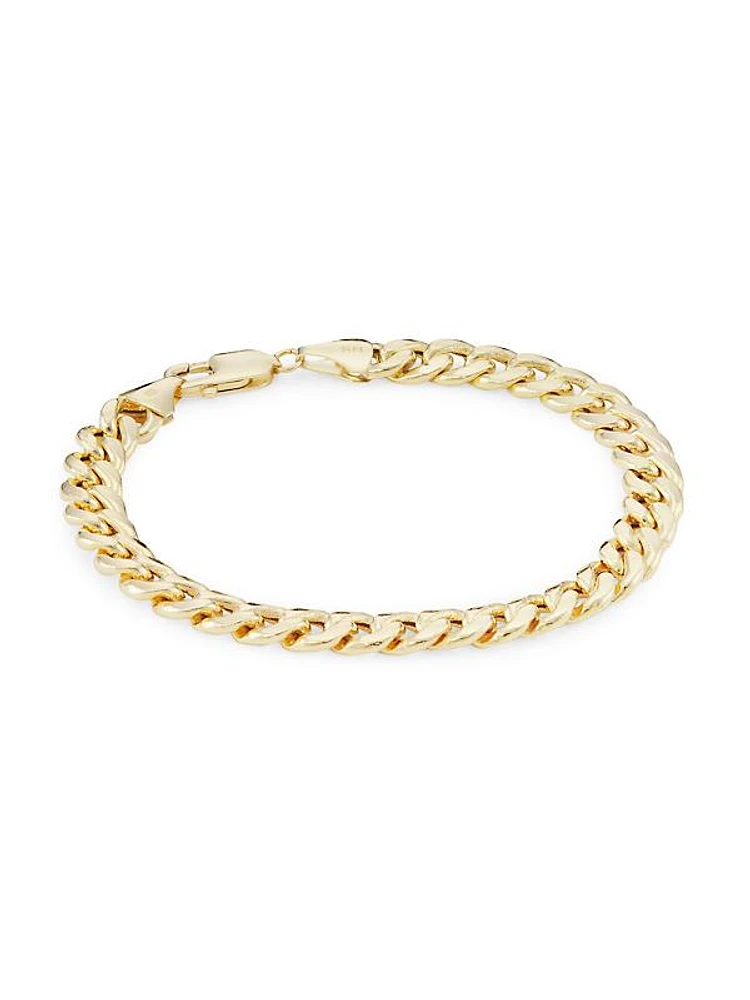 14K Yellow Gold Cuban Chain Bracelet