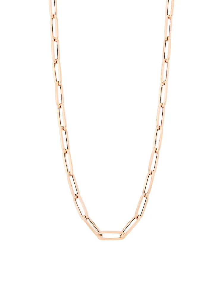 14K Rose Gold Paperclip Chain Necklace