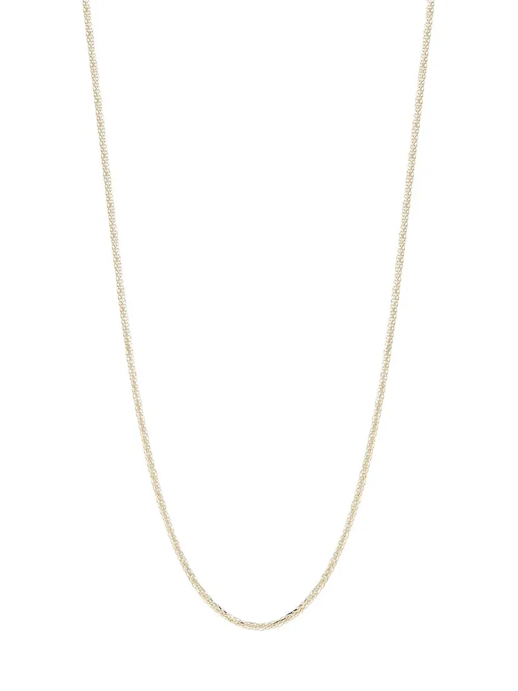 Solid 14K Gold Wheat Chain Necklace