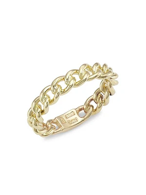 Solid 14K Gold Curb-Link Ring