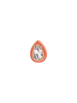 Gumdrop Goldtone, Enamel & Rock Crystal Stud Earring