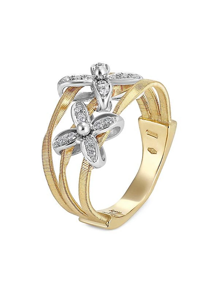 Marrakech Onde Two-Tone 18K Gold & Diamond Ring