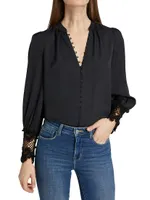 Ava Lace Cuff Blouse