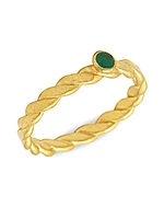 Twist 22K Yellow Gold & Emerald Ring