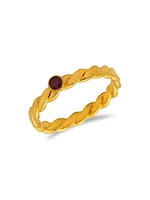 24K Yellow Gold & Ruby Twist Ring