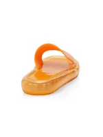 Logo-Embossed Bubble Jelly Slides