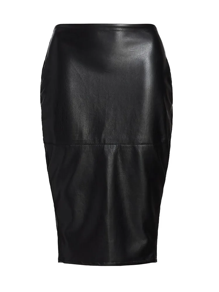 Better Than Leather Faux-Leather Midi-Skirt