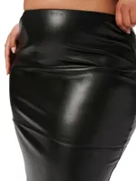 Better Than Leather Faux-Leather Midi-Skirt