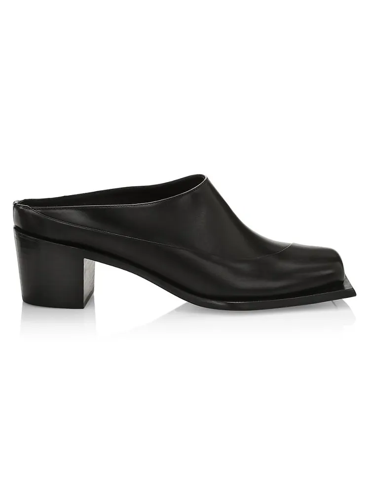 Lonel Square-Toe Leather Mules