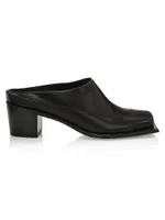 Lonel Square-Toe Leather Mules