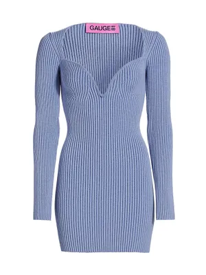 Mija Rib-Knit Wool Minidress