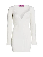 Mija Rib-Knit Wool Minidress