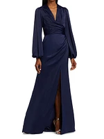 Kali Wrapped Satin Gown