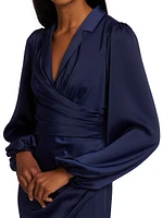 Kali Wrapped Satin Gown