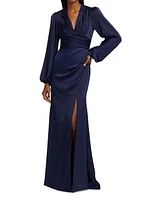 Kali Wrapped Satin Gown