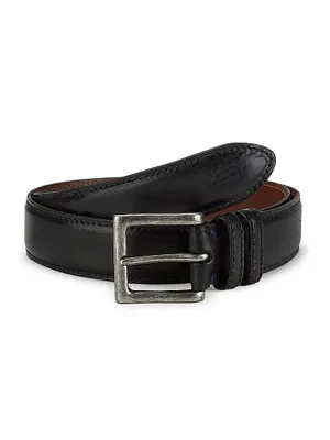 COLLECTION Shrunken Calfskin Leather Belt