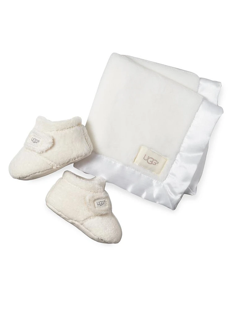 Baby Boy's Bootie & Blanket Set