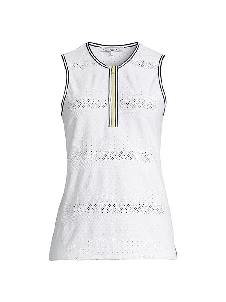 Golf & Tennis Zip-Front Tank Top