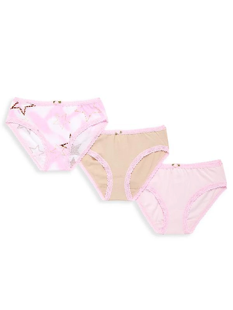 Little Girl's & Girl's 3-Pack Leo Brief Set