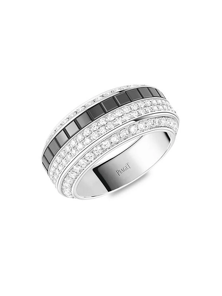 Possession 18K White Gold, Ceramic & Diamond Ring