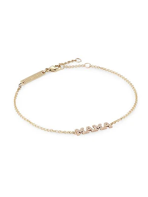 Itty Bitty Words 14K Gold & Diamond Mama Bracelet