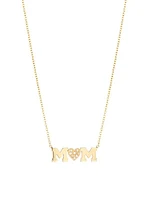 Personalized 14K Gold & Diamond Mom Necklace