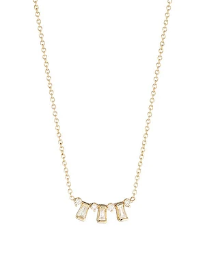 Baguette Diamonds 14K Gold & Diamond Alternating Baguette Necklace