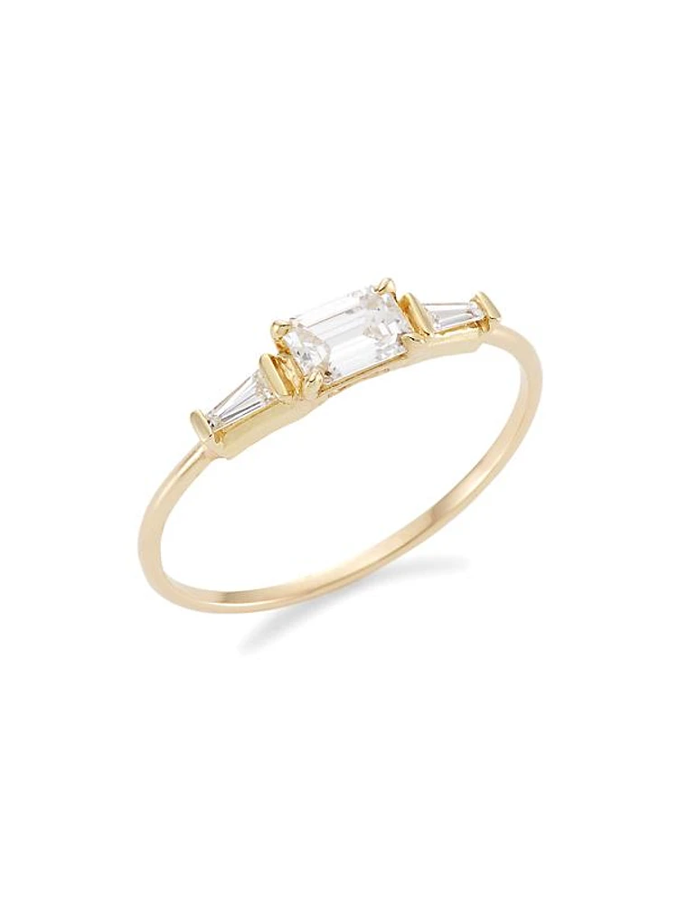 Paris 14K Gold & Diamond Emerald Cut Ring