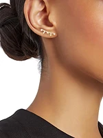 Paris 14K Gold & Diamond Small Curved Bar Right Ear Shield