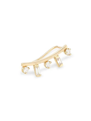 Paris 14K Gold & Diamond Small Curved Bar Right Ear Shield