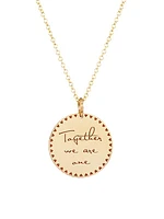 Mantra 14K Yellow Gold 'Together We Are One' Small Pendant Necklace