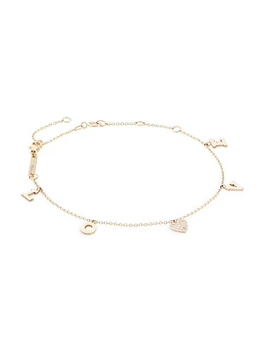 Personalized 14K Gold & Diamond Love Charm Bracelet