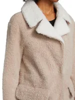 Shearling Notch Collar Coat