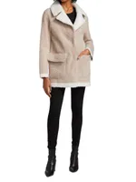 Shearling Notch Collar Coat