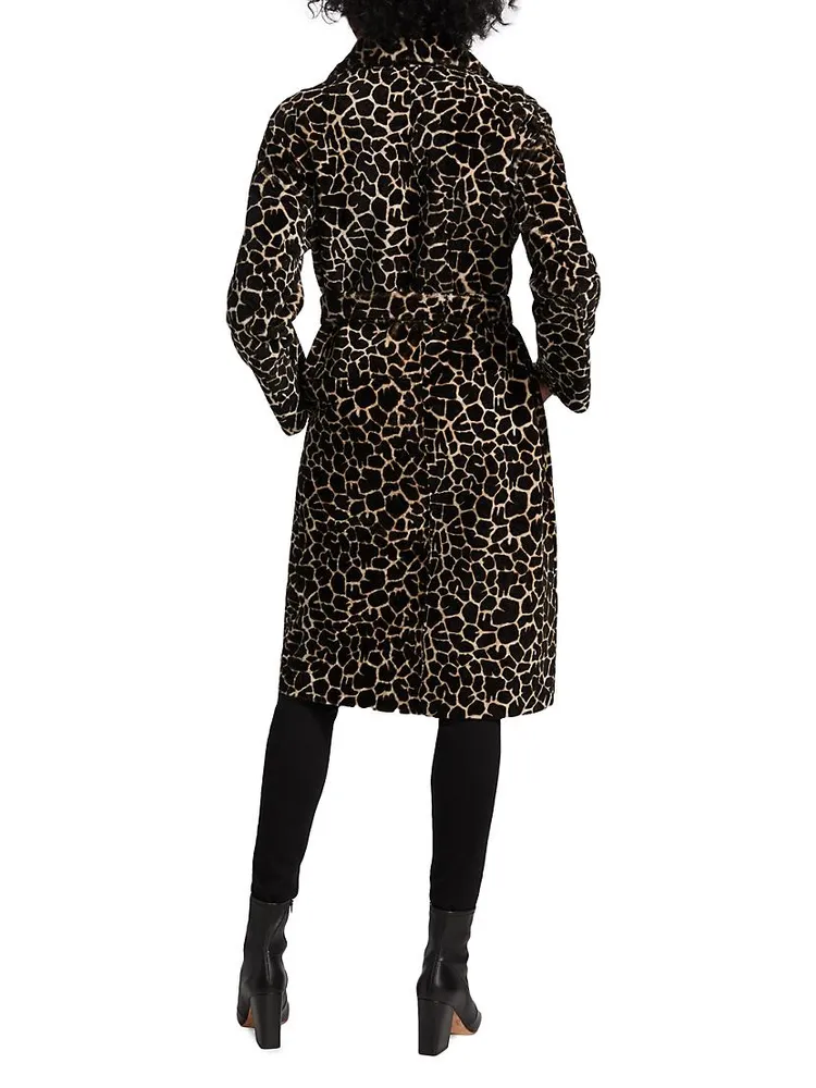 Reversible Shearling Giraffe-Print Coat