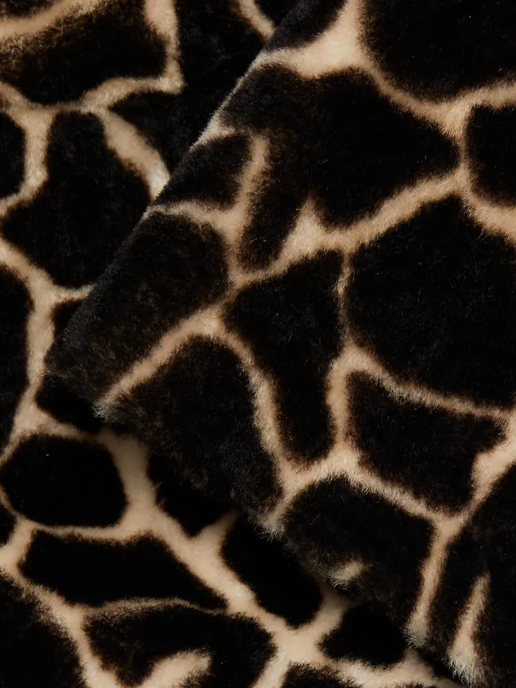 Reversible Shearling Giraffe-Print Coat