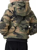 Little Girl's & Camo Teddy Hoodie Jacket