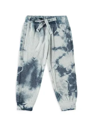 Little Girl's & Fuzzy Fleece Tie Dye Sweatpants