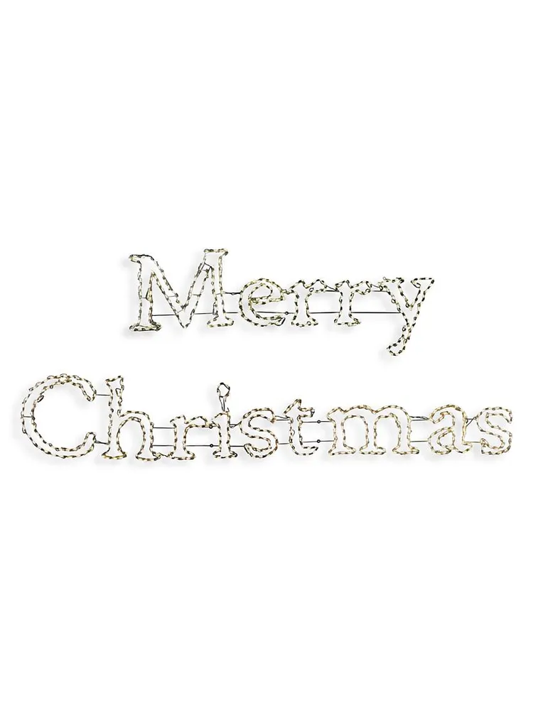 Fraser Hill Farms 2-Piece Merry Christmas Giant Outdoor LED Lights Sign -  Warm White