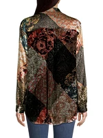 Mabel Printed Silk Button-Up