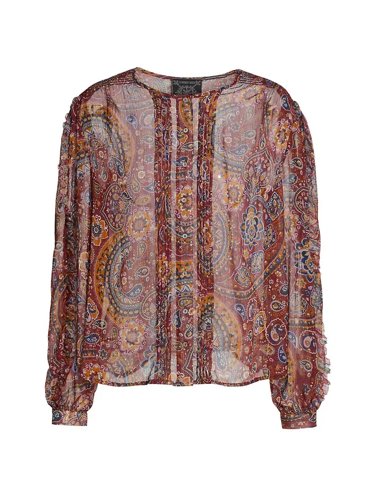 Epsilon Paisley Peasant Top